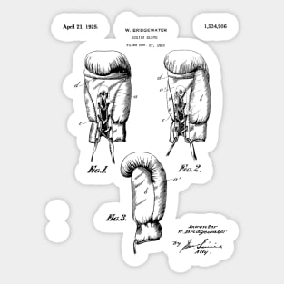 Boxing Gloves Patent - Boxer Trainer Coach Gym Art - White Sticker